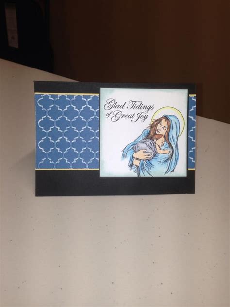 Close To My Heart Card Made With Mary And Babe Stamp Set C Quatrefoil Embossing Folder