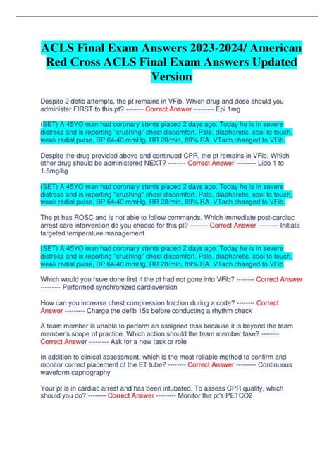 quizlet acls final exam 3
