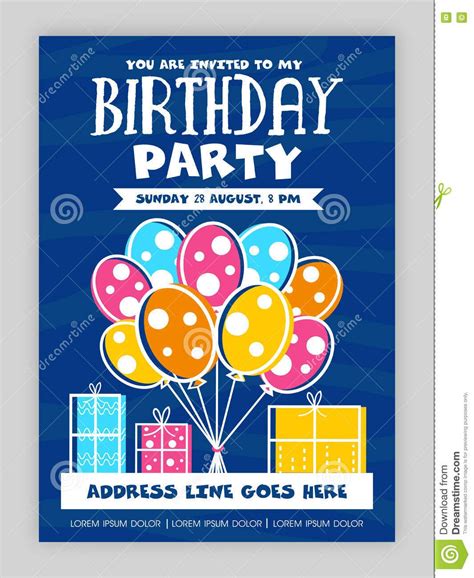 Birthday Party Invitation Card design. | Invitation card design ...