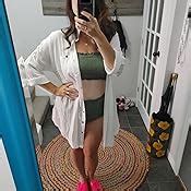 SHEKINI Women S Shirred Bandeau Swimsuit Smocked Bikini High Waist Bathing Suit Amazon Ca