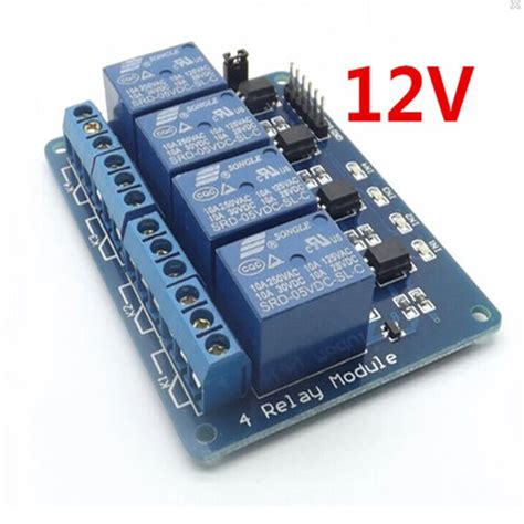 Optoacoplador 4 M Dulos De Rel 12 V Painel De Controle Do Rel