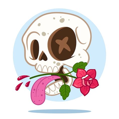 Free Vector Hand Drawn Skull Cartoon Illustration