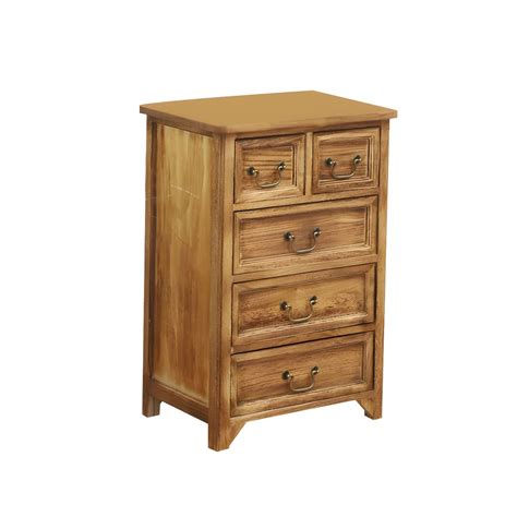 14 W Vintage Solid Wood Lingerie Chest Vertical Storage Chest With Drawers Natural 6 Dressers