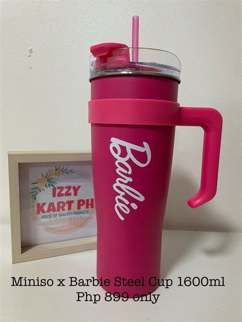 Miniso X Barbie Steel Tumbler With Straw Furniture Home Living