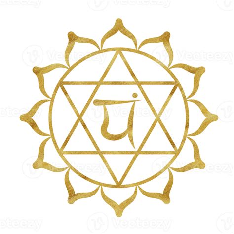 heart chakra anahata  golden texture  sanskrit letters