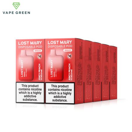 Juicy Peach Disposable Vape By Lost Mary BM600 10 Pack FREE UK