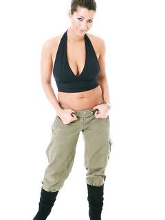 Busty Danyelle Shows Her Full Boobs And Cameltoe Pussy In Black Lacy Thongs