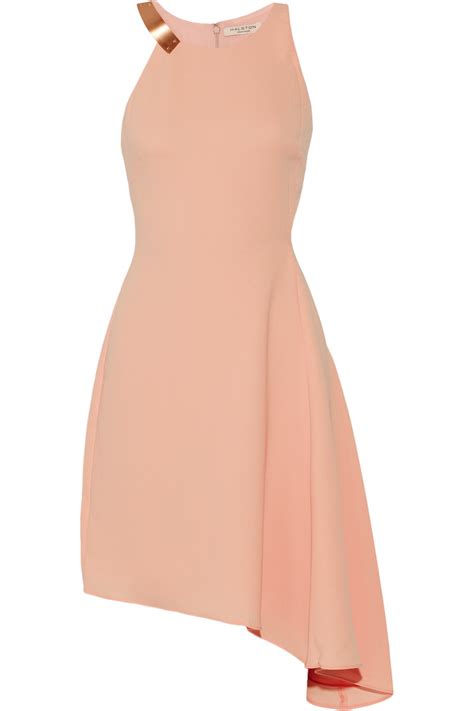 Halston Heritage Cutout Asymmetric Crepe Mini Dress Modesens