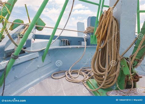 Roll Rope On Fishing Boat Stock Photo Image Of Boat 146641810
