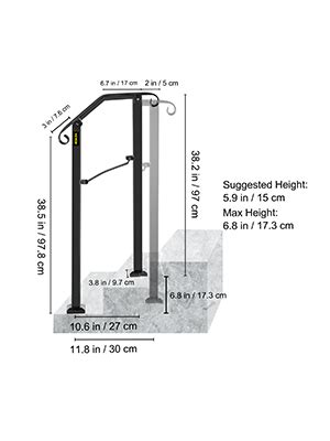 Amazon Happybuy Handrails For Outdoor Steps Fit Or Steps