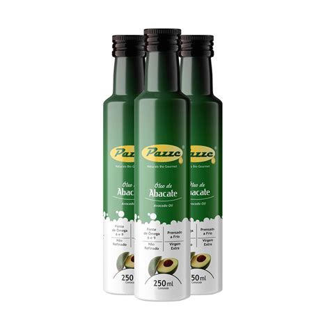 Kit 3 Óleo de Abacate Extra Virgem Pazze 250ml Edin