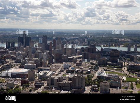 Aerial View Of Detroit Stock Photo Alamy