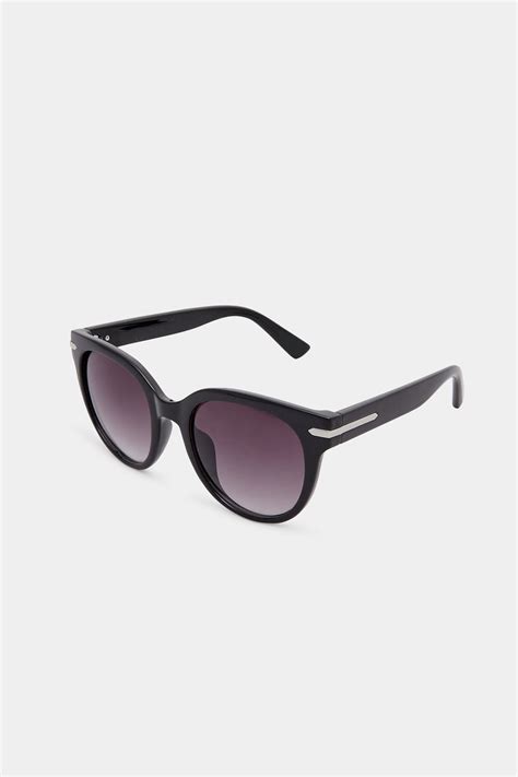 Plus Size Black Oversized Silver Detail Sunglasses Yours Clothing