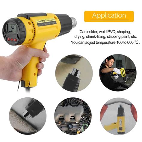 W Ac V Reliable And Safe Lcd Electronic Digital Hot Air Gun Electric Heat Gun Power Tool