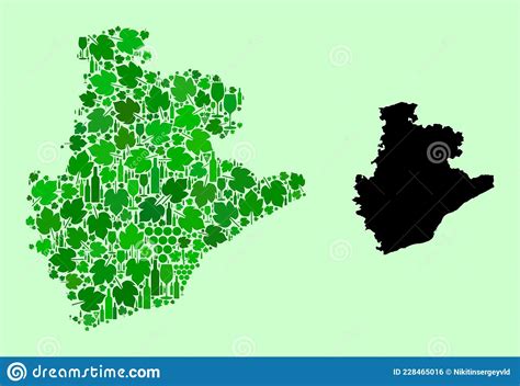 Mapa Del Mosaico De Hojas De Vino Y Uva De La Provincia De Barcelona