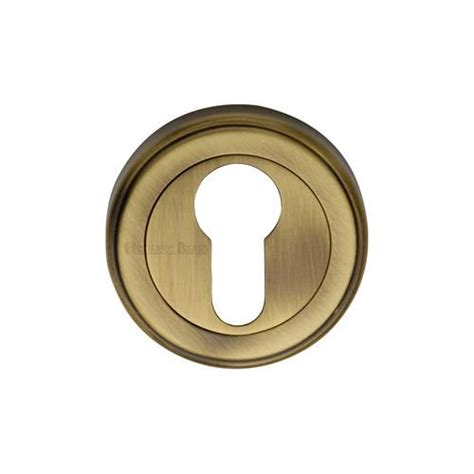 Heritage Brass V5020 At Euro Profile Cylinder Escutcheon Antique Finish