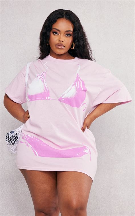 Plus T shirt Rose Imprimé Bikini PrettyLittleThing FR