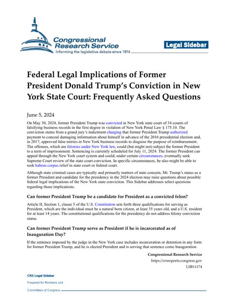 Federal Legal Implications Of Former President Donald Trumps