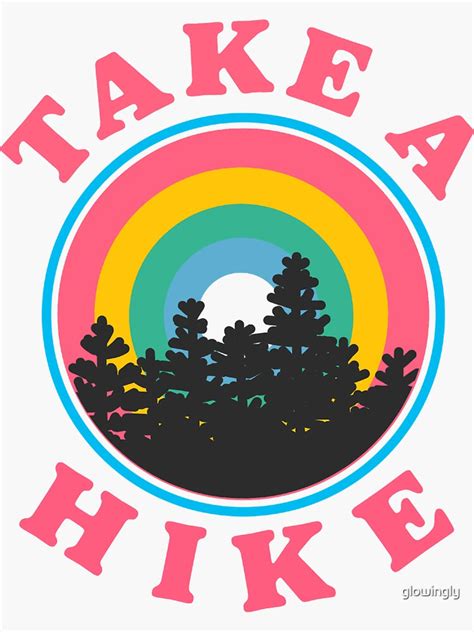 Take A Hike Retro Rainbow Sticker Sticker For Sale By Glowingly Redbubble