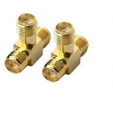 Переходник гнездо SMA - гнездо SMA - гнездо SMA ( тройник )