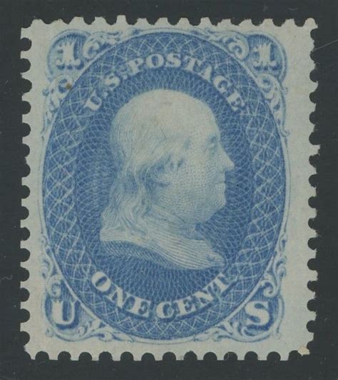 USA 63 1 Cent Franklin F VF App Mint Hinged OG Crease Reperfed