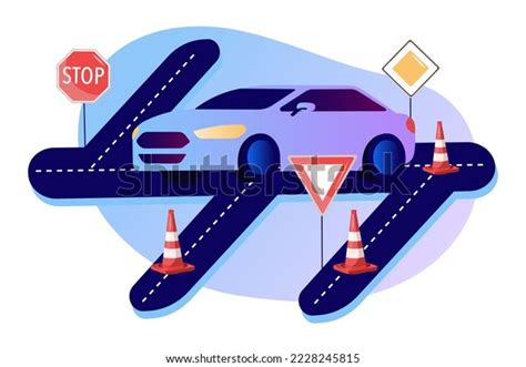 Driving School Studying Traffic Laws Driving Stock Vector Royalty Free