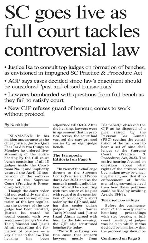 Dawn-ePaper | Sep 19, 2023 | SC goes live as full court tackles