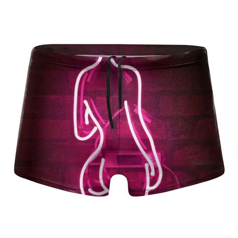 Tyuo Mens Swim Trunks Sexy Body Back Nude Neon Swimming Shorts Swimsuit Shopstyle