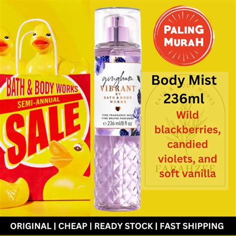 GINGHAM VIBRANT ORIGINAL MURAH BATH AND BODY WORKS BBW BODY MIST FRAGRANCE MIST BODY SPRAY