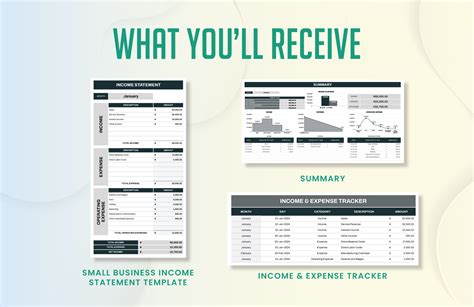 Small Business Income Statement Template in MS Excel, Google Sheets ...