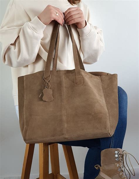 Mink Suede Tote Bag Soft Suede Bag Lightweight Everyday Suede Tote