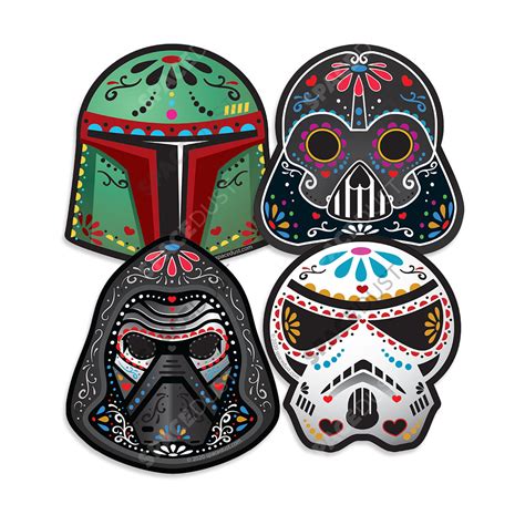 Star Wars Sugar Skulls 4 Sticker Set Hello Abq