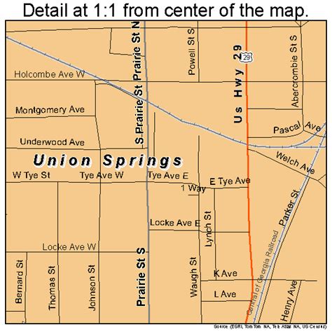 Union Springs Alabama Street Map 0177880