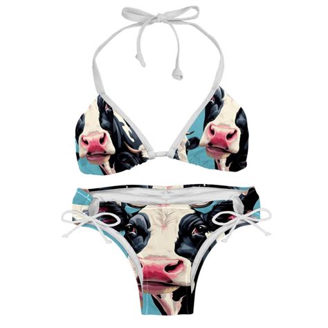Cattle Detachable Sponge Adjustable Strap Bikini Set Two Pack Swimsuit