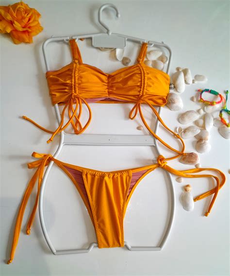 Micro Brazilian Bikini Bandeau Tie Side Paixao No Etsy