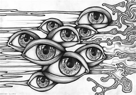 Eye Drawing Eyes Pencil Abstract Surreal Dark Trippy Eye Drawing