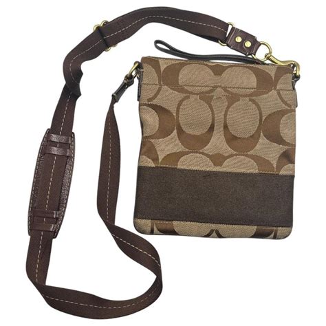 coach womens bag brown coach brown canvas monogr gem
