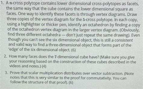 solved   cross polytope   dimensional cheggcom