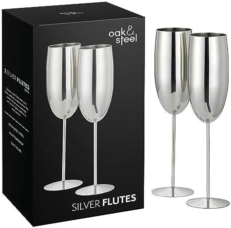 Oak Steel Silver Champagne Flutes Ml Stainless Steel Silver