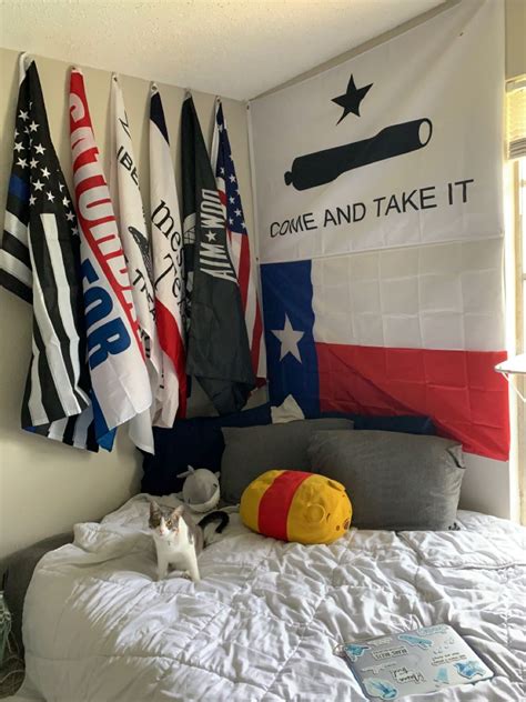 Western Bedroom Decor Flags Hanging For College Room