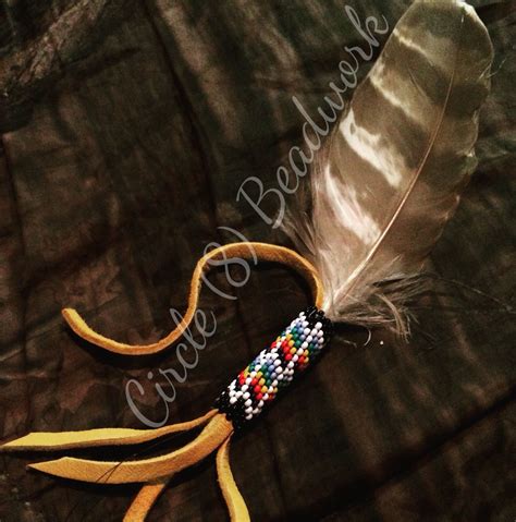 Custom Order Beaded Feather Circle 8 Beadwork Native American