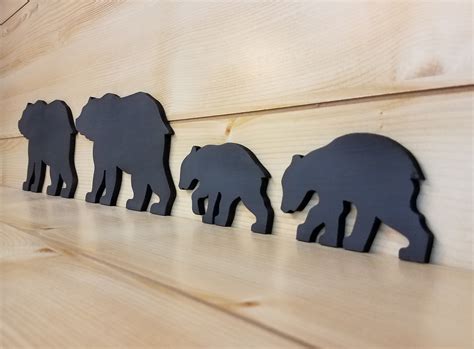 Black Bear Family Bear Wall Art Bear Woodwork Wooden - Etsy