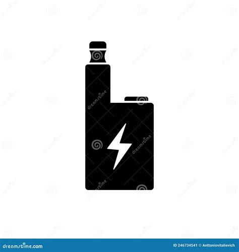 Vape Electric Smoke Device Black Silhouette Icon. Electronic Cigarette