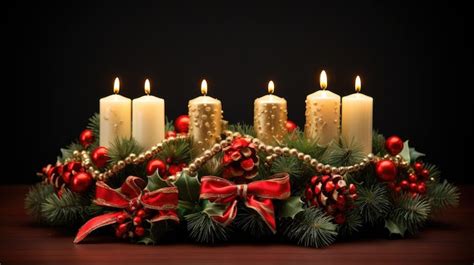 Premium AI Image | A glowing candle centerpiece for Christmas