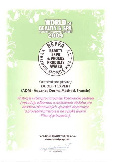 Ošetření přístrojem Duolift Expert zahrnuje např.: