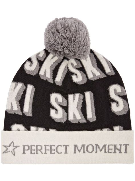 Perfect Moment Logo Print Merino Beanie Farfetch