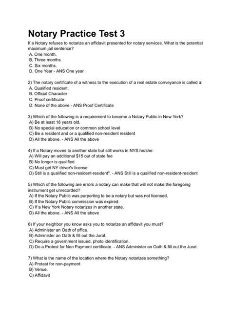 Notary Practice Test 3 2024 |ALL CURRENTLY TESTING VERSIONS WITH A