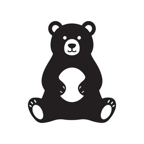 Cute Black Bear Silhouette For Kids Designs 55612521 Vector Art At