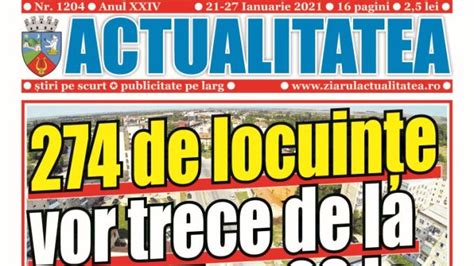 Actualitatea 1204 / 21-27 ianuarie 2021 - Actualitatea Online