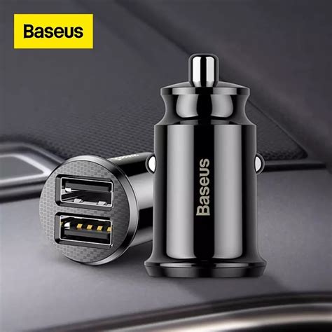 Carregador Usb Duplo Veicular Baseus Mini Turbo A Rapido Shopee Brasil